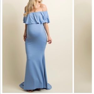 Light Blue Maternity Dress